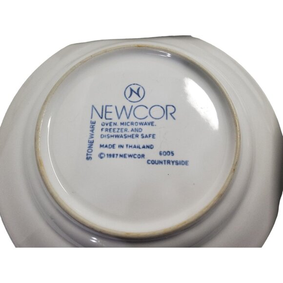 vintage 1987 newcor set of 4 stoneware 6005 countryside 7.5" dessert plates. - Picture 7 of 7